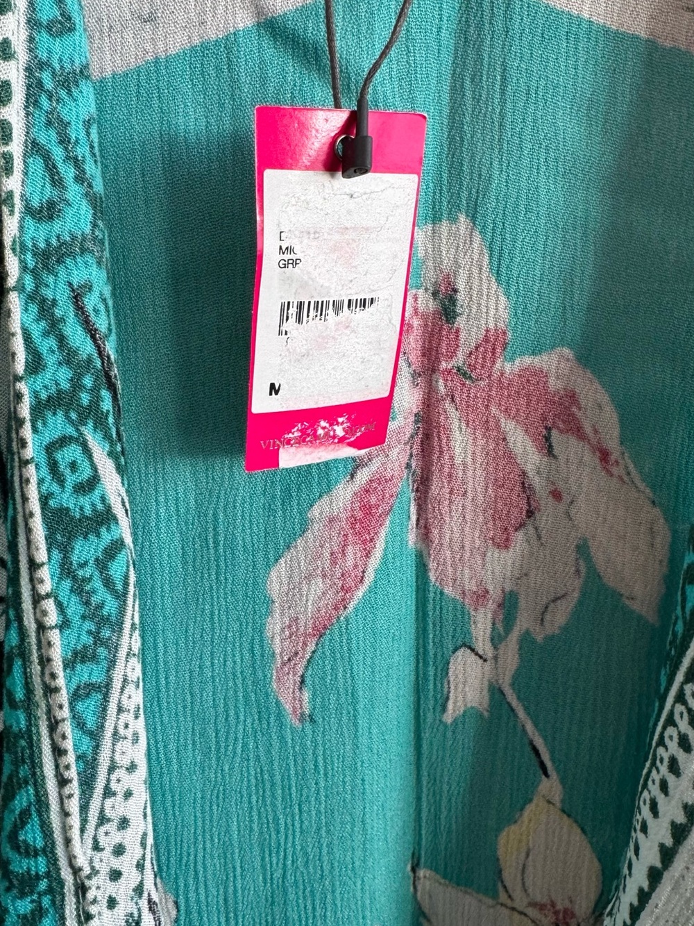 NWOT Vince Camuto Turquoise Floral Kimono Swimsuit Cover-Up - Picture 5 of 10